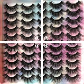 img 2 attached to Gmagictobo 20MM Thick Fluffy Faux Mink Lashes Pack - 20 Pairs, 4 Styles, 6D Long Dramatic Handmade Soft Eye Lashes Multipack