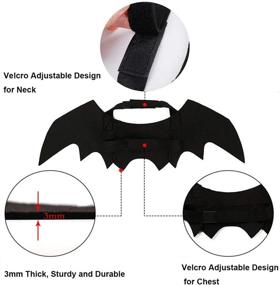 img 2 attached to 🐾 Pet Cat Dog Bat Wings Halloween Costume - Malier Bat Costume Wings with Pumpkin Bells (Medium)