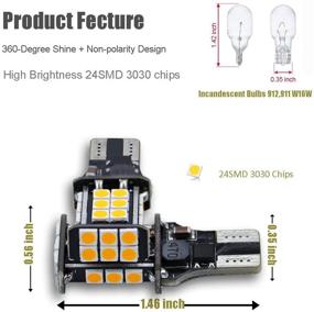 img 3 attached to 🔆 iBrightstar T15 LED Bulbs: Ultra-Bright 3030 Chipsets for Turn Signal Lights - Amber Yellow