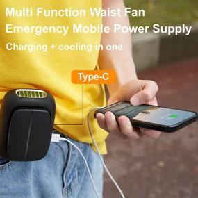 img 1 attached to 🌬️ Atisoner Portable Personal Waist Fan - Mini Cooling Neck Fan with 4000mAh Rechargeable Battery - 3 Powerful Speeds - Hand-Free Desk Small Belt Fan for Outdoor Hiking Camping Working (Black)