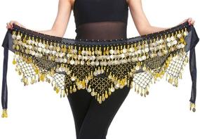 img 4 attached to Women Belly Skirts Sequins Silver Women's Accessories in Scarves & Wraps