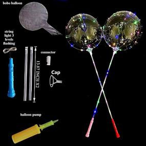 img 2 attached to 🎈 Vibrant LED Light Up Bobo Balloons: 8 Packs with Blinking Handles - Perfect for Event Birthday Party Decoration!