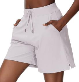 img 1 attached to 🩳 Comfortable and Stylish Women's Bermuda Shorts: Loose Fit with Pockets and Drawstring - Perfect for Walking, Workout, and Yoga