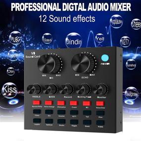 img 1 attached to 🎧 V8 Sound Card: REMALL Voice Changer Live Sound Card Kit with DJ Audio Mixer, Bluetooth Podcast Mixer & Sound Effects Machine - Perfect for Streaming, Gaming, Karaoke, YouTube & Phone