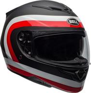 🔥 bell rs-2 crave adult street motorcycle helmet - sleek matte/gloss black/white/red/medium: advanced protection & style logo