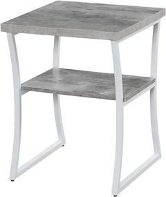img 4 attached to 🏔️ Convenience Concepts X-Calibur End Table: Faux Birch with White Frame - Sleek and Functional Furniture Piece