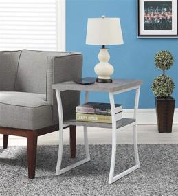 img 1 attached to 🏔️ Convenience Concepts X-Calibur End Table: Faux Birch with White Frame - Sleek and Functional Furniture Piece
