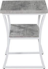 img 3 attached to 🏔️ Convenience Concepts X-Calibur End Table: Faux Birch with White Frame - Sleek and Functional Furniture Piece