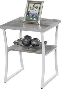 img 2 attached to 🏔️ Convenience Concepts X-Calibur End Table: Faux Birch with White Frame - Sleek and Functional Furniture Piece