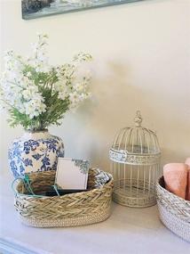 img 1 attached to Set of 2 Hand-Woven Storage Baskets with Sea Grass Decoration