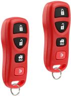 key fob keyless entry remote fits nissan altima maxima 350z armada quest sentra/infiniti ex35 fx35 fx45 g35 i35 q45 qx56 (kbrastu15 red) logo