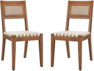 🪑 rivet erikson vegan leather woven dining chair set - stylish beige chairs for dining, set of 2 on amazon logo