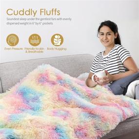 img 1 attached to 🌈 Cozy up with Mr.Sandman Faux Fur Sherpa Weighted Blanket - 48×72 15lbs, Rainbow!