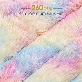 img 2 attached to 🌈 Cozy up with Mr.Sandman Faux Fur Sherpa Weighted Blanket - 48×72 15lbs, Rainbow!