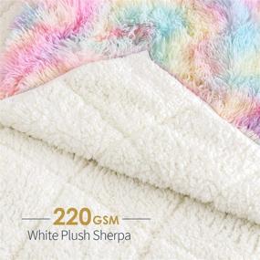 img 3 attached to 🌈 Cozy up with Mr.Sandman Faux Fur Sherpa Weighted Blanket - 48×72 15lbs, Rainbow!