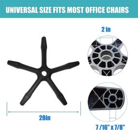 img 3 attached to 🪑 Heavy Duty 28 inch Nylon Chair Base Replacement (450 lbs) - Ideal for Gaming Chairs and Office Chairs - Compatible with Universal Chair Wheels (Black)