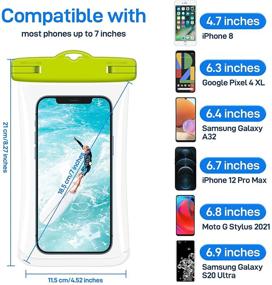 img 3 attached to 📱 Ruky Universal Waterproof Pouch: 2 Pack Underwater Phone Case for iPhone, Galaxy, Google Pixel - Black+Green