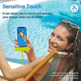 img 1 attached to 📱 Ruky Universal Waterproof Pouch: 2 Pack Underwater Phone Case for iPhone, Galaxy, Google Pixel - Black+Green