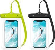 📱 ruky universal waterproof pouch: 2 pack underwater phone case for iphone, galaxy, google pixel - black+green logo