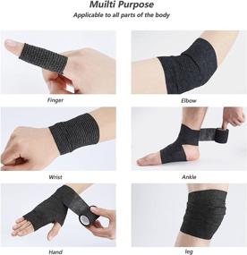 img 1 attached to 🏥 Civan 12 Pack Black Self-Adhesive Bandage Wrap - 2” x 5 Yards Coban Wrap, Elastic Breathable Bandage for Athletic Stretch, Sports Injury, Wrist, Ankle, Pets