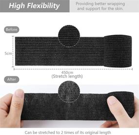 img 3 attached to 🏥 Civan 12 Pack Black Self-Adhesive Bandage Wrap - 2” x 5 Yards Coban Wrap, Elastic Breathable Bandage for Athletic Stretch, Sports Injury, Wrist, Ankle, Pets