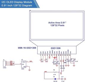 img 2 attached to 🖥️ 2-часть I2C OLED дисплей модуль 0,91 дюйма, I2C OLED драйвер экрана, белый свет, DC 3,3В - 5В