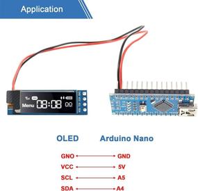 img 1 attached to 🖥️ 2-часть I2C OLED дисплей модуль 0,91 дюйма, I2C OLED драйвер экрана, белый свет, DC 3,3В - 5В