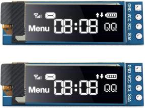 img 4 attached to 🖥️ 2-часть I2C OLED дисплей модуль 0,91 дюйма, I2C OLED драйвер экрана, белый свет, DC 3,3В - 5В