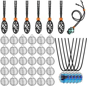 img 4 attached to 💎 Versatile 66-Piece Quartz Stone Necklace Cord Kit for Creative Jewelry Making