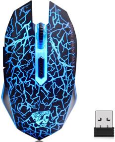 img 4 attached to 🖱️ TENMOS M2 Wireless Gaming Mouse - Silent Rechargeable Optical USB Computer Mice, 7 Color LED Light, Ergonomic Design, Adjustable DPI - Compatible with Laptop, PC, Notebook - 6 Buttons (Black)