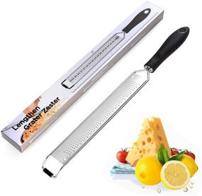 img 4 attached to 🧀 Cheese Grater Zeter: Effortlessly Grate Cheese, Chocolate, Lemon, Ginger, Potato, and more! Razor-Sharp Blade, Comfortable Handle, Plastic Cover & Cleaning Brush Included (Narrow/Wide)