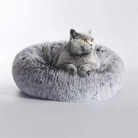 img 4 attached to 🐱 Love's Cabin Cat Beds for Indoor Cats - Machine Washable, Waterproof Bottom - Fluffy Dog and Cat Cushion Bed for Joint Relief and Improved Sleep