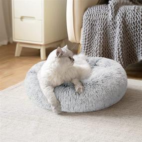 img 3 attached to 🐱 Love's Cabin Cat Beds for Indoor Cats - Machine Washable, Waterproof Bottom - Fluffy Dog and Cat Cushion Bed for Joint Relief and Improved Sleep