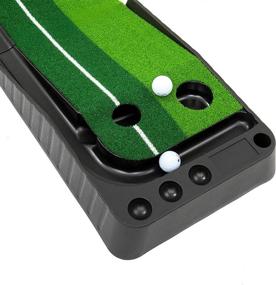 img 3 attached to 🏌️ Portable Indoor Putting Green with Ball Return & Alignment Training Aid - Mini Golf Practice Mat for Home, Office, and Outdoor Use - Includes 6 Bonus Balls