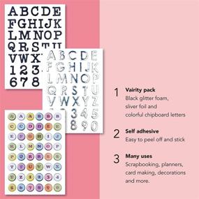 img 3 attached to 120pcs Chipboard Thicker Black Glitter Foam and Silver Foil Alphabet Stickers for Scrapbooking and DIY Crafts - Greeting Cards, Planners, Decorations, and Paper Projects