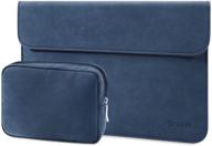 💻 13-13.3 inch laptop sleeve case with accessory pouch for macbook air 13 2010-2020 (a1932 a2179 a2337 m1 a1369 a1466) / macbook pro 13 2012-2020 / pro 13 cd-rom (a1278), navy pu leather logo