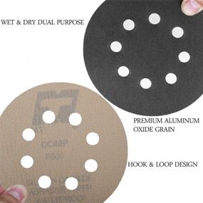 img 1 attached to 70PCS Wet Dry Sanding Discs, Gibolin 5 Inch 8 Hole Hook and Loop Sandpaper, Assorted Grits 400 600 800 1000 1500 2000 3000, Orbital Dustless Sander for Wood Car Boat Polishing Finishing