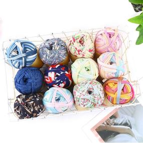 img 2 attached to 🧶 iSuperb 4 Pack Knitting Yarn Fabric Cloth T-Shirt Yarn Carpet Yarn for DIY Knitted Fabric Art Basket Bag (C) - Improved SEO