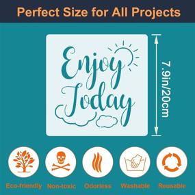 img 3 attached to 🎨 Coocamo 16 Pack Inspirational Quote Stencils - Reusable Plastic Word Art Templates for DIY Projects, Home Decor, and Motivational Crafts