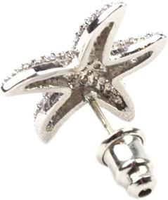 img 1 attached to 🌟 Elegant Titanium Stainless Steel Starfish Cubic Zirconia Stud Earrings for Women, Girls - Hypoallergenic & Gift Boxed