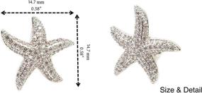 img 3 attached to 🌟 Elegant Titanium Stainless Steel Starfish Cubic Zirconia Stud Earrings for Women, Girls - Hypoallergenic & Gift Boxed