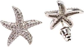 img 4 attached to 🌟 Elegant Titanium Stainless Steel Starfish Cubic Zirconia Stud Earrings for Women, Girls - Hypoallergenic & Gift Boxed