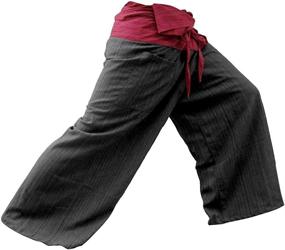 img 2 attached to Gray Charcoal 2 Tone Thai Fisherman Pants for Men – Practical Yoga Trousers by MEMITR