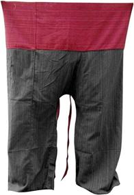 img 1 attached to Gray Charcoal 2 Tone Thai Fisherman Pants for Men – Practical Yoga Trousers by MEMITR