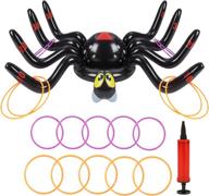 🕷️ halloween inflatable spiders ring toss game: fun party decorations with 12 rings for kids and adults - indoor/outdoor halloween activity логотип