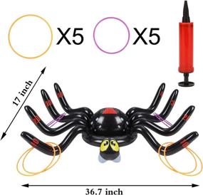 img 3 attached to 🕷️ Halloween Inflatable Spiders Ring Toss Game: Fun Party Decorations with 12 Rings for Kids and Adults - Indoor/Outdoor Halloween Activity