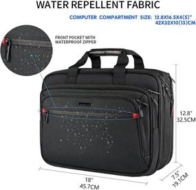 img 2 attached to VANKEAN Briefcase Expandable Water Repellent School Black