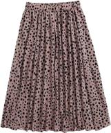 stylish plus size ditsy floral flared midi skirt for women: polka dot pleated skirts logo