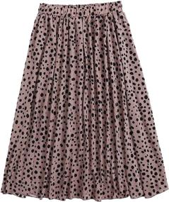 img 4 attached to Stylish Plus Size Ditsy Floral Flared Midi Skirt for Women: Polka Dot Pleated Skirts