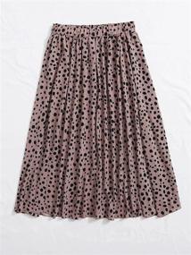 img 3 attached to Stylish Plus Size Ditsy Floral Flared Midi Skirt for Women: Polka Dot Pleated Skirts